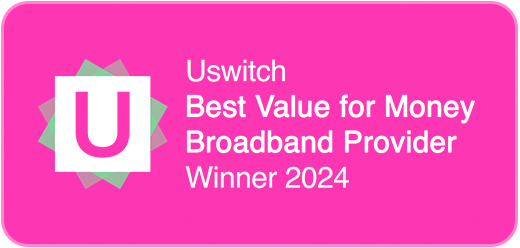 Uswitch Best Value for Money Broadband Provider Winner 2024